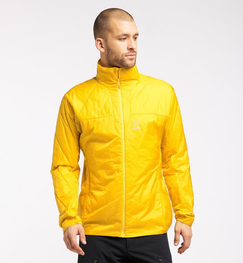 Haglöfs Mens L.I.M Barrier Down Jacket Yellow New Zealand 57692QSBH
